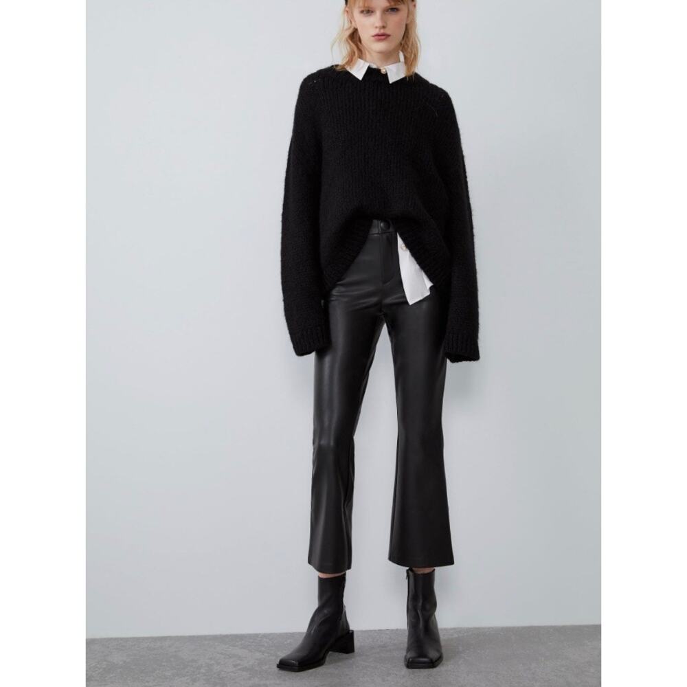 SOLD Zara Faux Leather Flare Pants